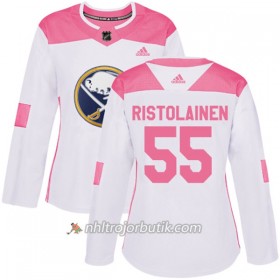 Dame Ishockey Buffalo Sabres Tröja Rasmus Ristolainen 55 Adidas 2017-2018 Vit Rosa Fashion Authentic
